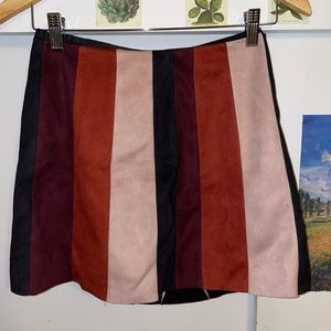 Striped Forever21 suede skirt, size small, BARELY WORN!